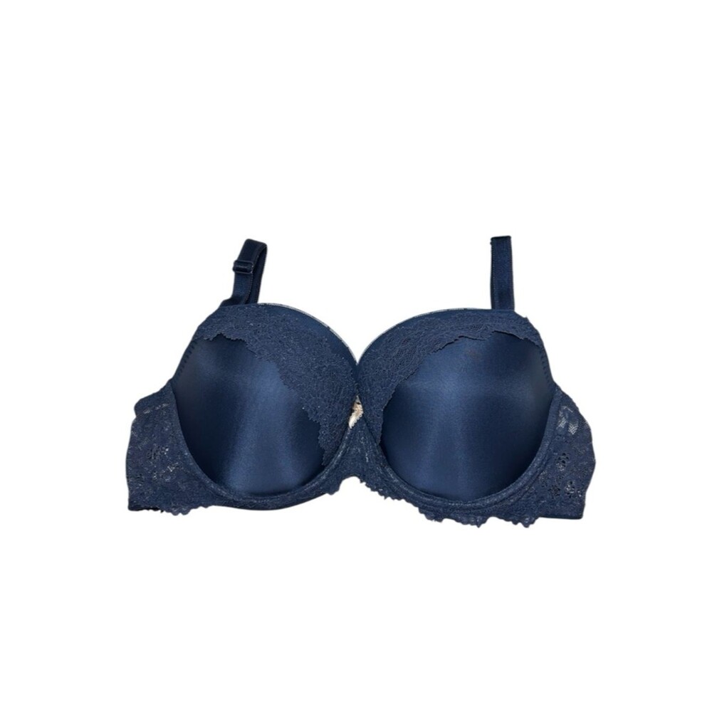 Victoria's Secret Dark Navy Lace Lined Demi Bra 34F 34DDD